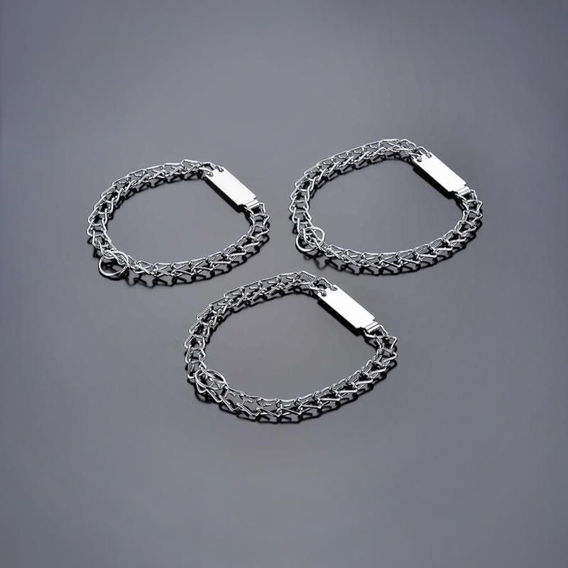 SL206 Steel Chrome-Plated Choke Chain Collar with Brand