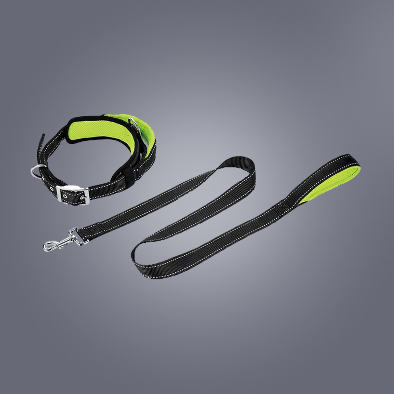 SLL124 Reflective Nylon Dog Leash Collar Set with Mesh