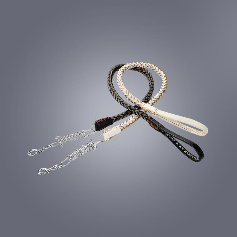 SLL217 Braided PU Pet Walking Leash with Spring